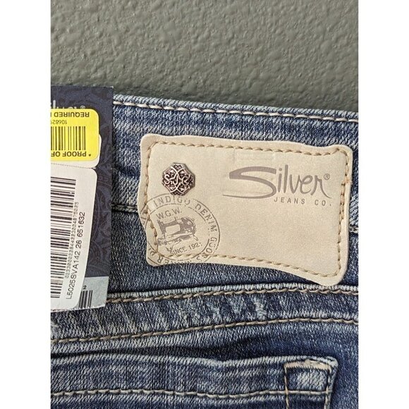 Silver Jeans Shorts Low Rise Indigo Cuffed Denim Straight Women's 28 NEW - Picture 3 of 7